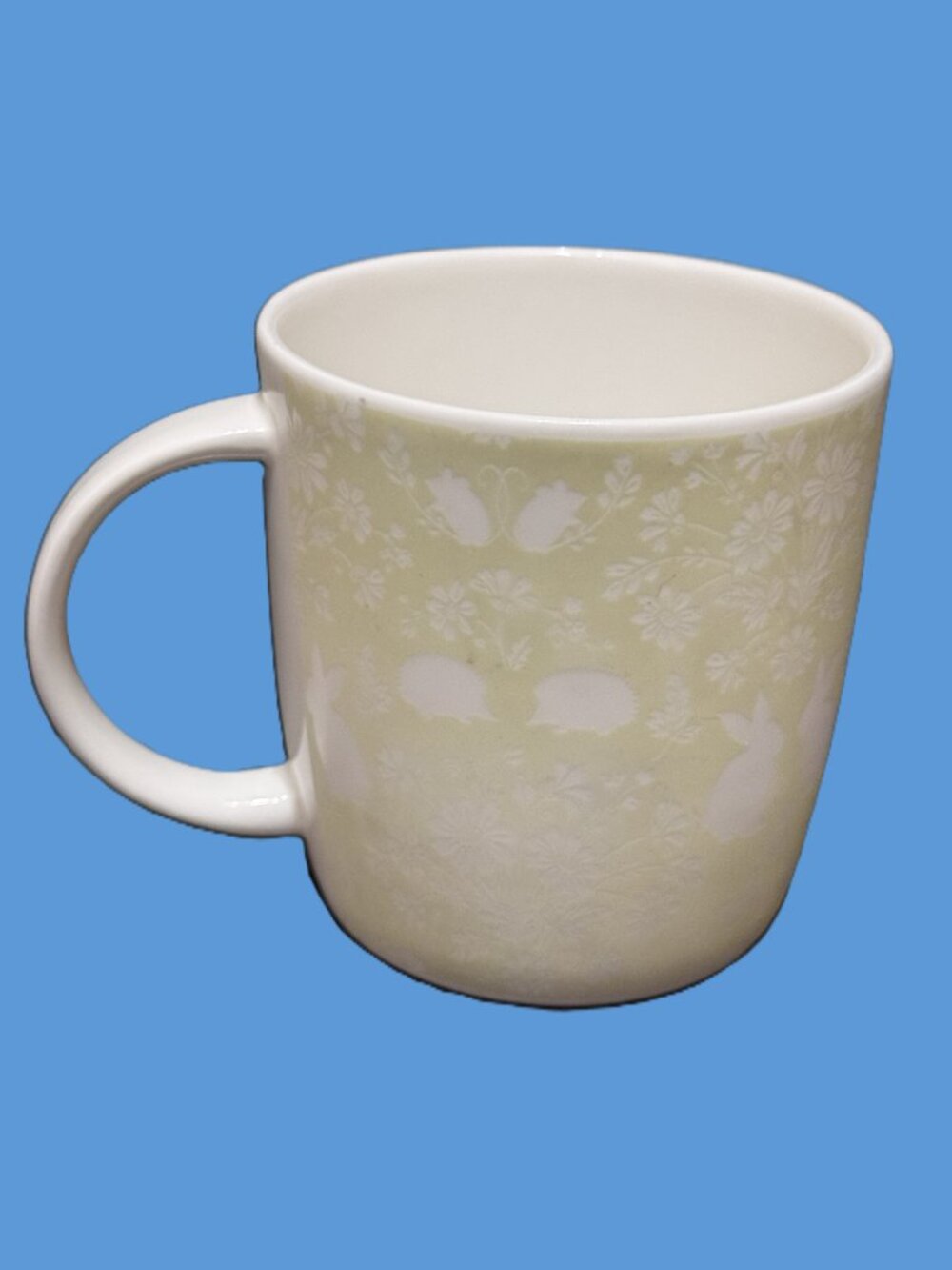 Roy Kirkham Fine Bone China 12 oz. Green Woodland Mug, England, Vintage ca. 2000